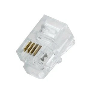12 auricular modular en espiral enchufe RJ9 DORADO pin conector teléfono teléfono conector crimpado - Imagen 1 de 5