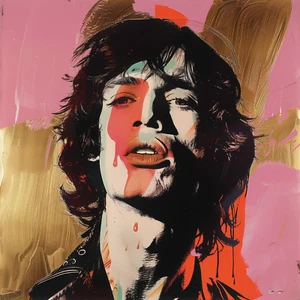 🎸 Warhol Tribute Mick Jagger 🎤 Art Print COA Giclée Signed 1/25 24"x24" V19 - Picture 1 of 7
