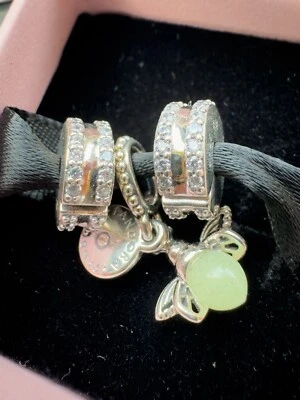 Pandora Charm Glühwürmchen mit 2x Stopper  - Bild 1 von 4