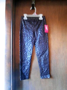 *NWT* GIRLS EMBOSSED LEGGINGS 'BLACK CHEETAH' SIZE 5/6 - Picture 1 of 1