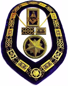 Grand Lodge Collar Chair with Purple Velvet Backing Wide Neck Adult Size - Picture 1 of 9