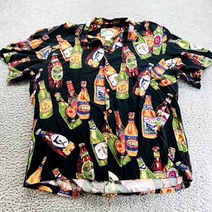 Paradise Found Honolulu All Over Beer Bottles Hawaiian Shirt Large Relaxed Fit - Picture 1 of 11