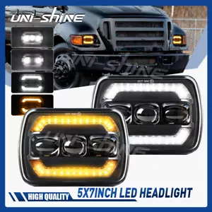 2pc 5x7" LED Headlights For 1999-2010 Ford F250 F350 F450 F550 Super Duty DOT - Bild 1 von 9