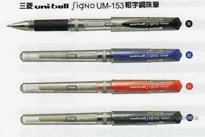3x Uni Ball Signo Bold Pens Black Blue Red Color 1.0mm Smooth Japan UM-153 Set - Picture 1 of 5