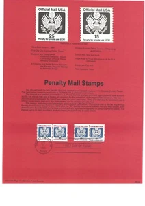USPS Souvenir First Day Of Issue Commemorative Stamp 6/11/88 Penalty mail - Picture 1 of 1