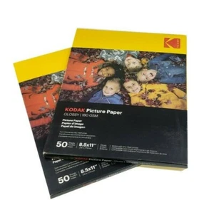 Kodak 8.5"x11" Picture Paper Glossy 180 GSM for Inkjet Prints - 100 Sheets - NEW - Picture 1 of 2