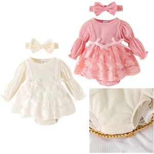 Infant Baby Girls Floral Tutu Romper Dress Tulle Birthday Princess Bodysuit - Picture 1 of 35