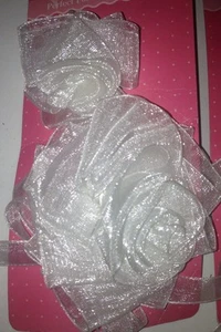 Round Sheer Roses w Clips Hair or Wedding Decor Needs Super Cute (7) 3" & 2" - Picture 1 of 6