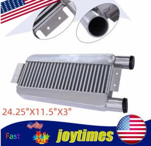 Inlet&Outlet One Side Universal Intercooler Replace Overall 2.5" 24.25"X11.5"X3" - Foto 1 di 13