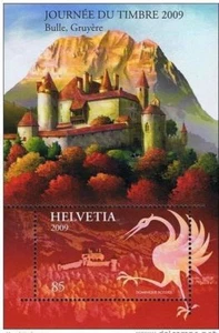 Switzerland - "ARCHITECTURE ~ BIRD ~ STAMP DAY" MNH Miniature Sheet MS 2009 - Picture 1 of 3