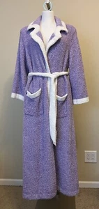 Soft Surrounding Purple White Plush Belted Robe Size Petite Small - Picture 1 of 6