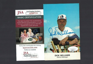 Dick Williams Montreal Expos Vintage Signed Postcard JSA