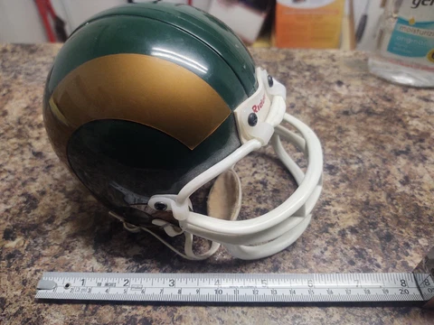 minature mini Riddell Colorado CSU Rams NFL Football Helmet Size 3 5/8 St Louis Cover