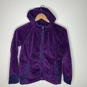 REI Salish Plush Fleece Jacket Girl's Size L 14 16 Purple Hooded Full Zip - Picture 1 of 7
