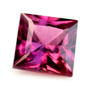 Certified 3.78mm Natural Untreated Red Color Ruby 0.34ct VVS Precision Princess - Picture 1 of 2