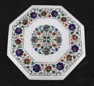 18" Marble Side End Table Top Inlay Handmade Art Home Decor And gift - Picture 1 of 4