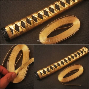 Gold Synthetic Leather Ito Wrapping Cord for Japanese Samurai Sword Katana PS1 - Picture 1 of 5