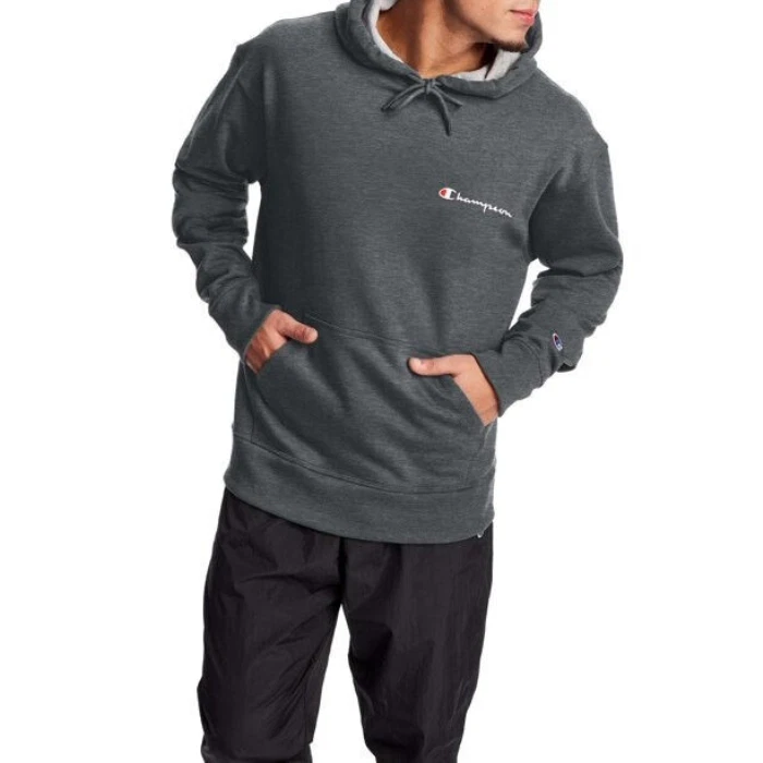 Champion Men's Pullover Fleece Hoodie Sweatshirt Charcoal Heather 3X