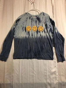 No Boundaries Long Sleeve Smiley Face T-Shirt Junior Size L - Picture 1 of 12