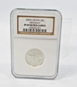 2004 S 25c Silver State Quarter NGC PF69 Ultra Cameo ..MICHIGAN - Picture 1 of 2