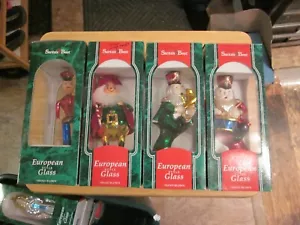 Four VTG Hand Blown European Style Christmas Ornaments Band Drummer Soldier - Picture 1 of 10