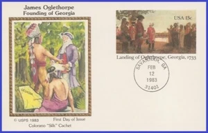 USA3 #UX98 U/A COLORANO SILK FDC Oglethorpe - Imagen 1 de 1