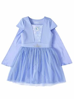 Disney Frozen 2 Girls Light Blue Queen Elsa Dress With Detachable Cape L (10-12) - Image 1 of 3