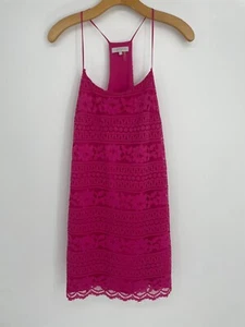 1. State Pink Floral Lace Sleeveless Racerback Mini Dress Women's Size Small - Picture 1 of 8