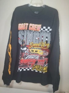  Goat Crew Herren 2XLSolid schwarz Retro L/S Grafik T-Shirt Sin City Speedway - Bild 1 von 3