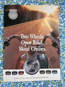 Vintage 1997 Skoal Long Cut Snuff Smokeless Tobacco Print Ad Motorcycle Image - Picture 1 of 7
