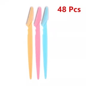 48 Pcs of Facial Eyebrow Razor Trimmer Shaper Shaver Blade Knife Hair Remover - Picture 1 of 1