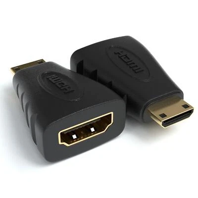 JAMEGA GMBH Adaptador HDMI a mini HDMI tipo A hembra a tipo C macho chapado en oro 2 unidades