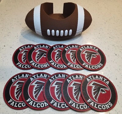 NFL Atlanta Falcons 10 posavasos + soporte para montaña rusa de fútbol americano Foto 1 de 4
