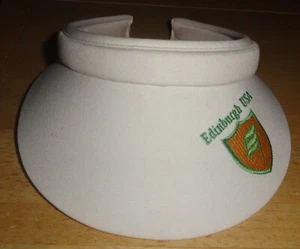 EDINBURGH Vintage Golf Unisex Visiera Texann By Texace US BIANCO PGA CAP CAPPELLO - Foto 1 di 3