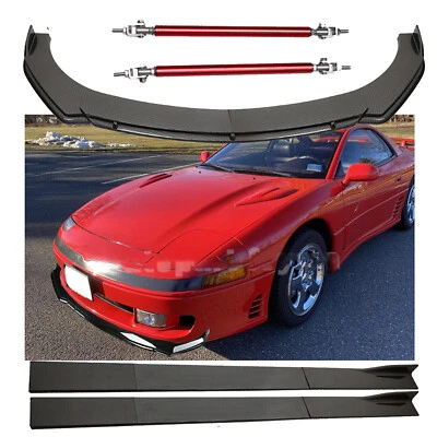 Front Bumper Lip/86.6inchSide Skirt For Mitsubishi 3000GT Strut Rod Carbon Fiber Foto 1 de 4
