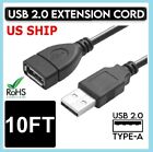 USB 2.0 Extension Cable Type A Female to A Male Cable 10ft  Black