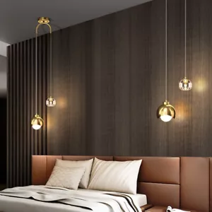 Bar Pendant Light Bedroom Lamp Crystal Ceiling Light Kitchen Chandelier Lighting - Picture 1 of 7