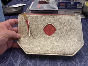 Authentic Shiseido Gold & Red Makeup Pouch Bag - Picture 1 of 4