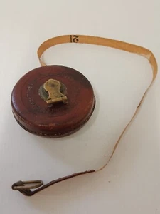 Vintage Leather and Brass John Rabone & Sons Hockley Abbey 33’ No 260 Tape VGC - Picture 1 of 7