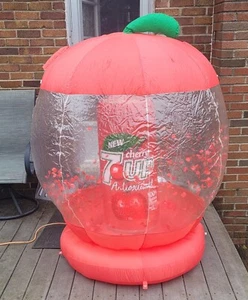 GEMMY Rare Cherry 7up Soda Snow Globe Airblown Inflatable Promotional Item 5ft - Picture 1 of 5