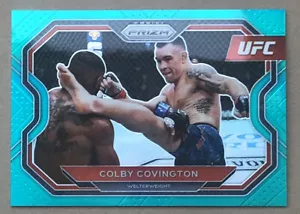 Colby Covington 2021 Panini Prizm UFC Teal Refractor Card #28/49 #116 Chaos Soon - Picture 1 of 9