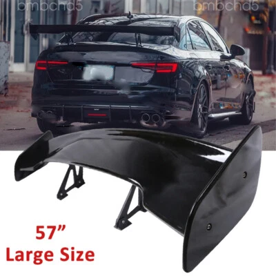 For Audi A4 RS4 A3 S3 A5 Sedan 57" Glossy Black Rear Trunk Racing Spoiler Wing - Image 1 of 4