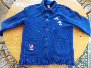 The Disney Store Snow White Seven Dwarves blue fleece Fringe jacket 1X VTG - Picture 1 of 7