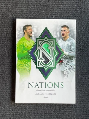 Alisson/Ederson 2023 Futera Unique Nations Dual Jersey 13/15 #NH03 - Image 1 of 2