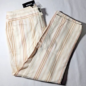 Express Stretch Striped Cropped Pants Women Size 1/2 (W 28.5, L 24.5) NEW w/ TAG - Picture 1 of 12