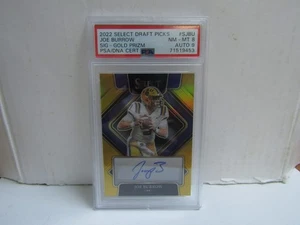 Selecciones selectas del draft PSA 8 2022 Joe Burrow Gold Prizm automático/10 LSU - Imagen 1 de 2