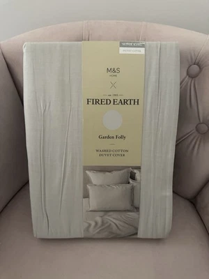 M&S X Fired Earth Washed Cotton Duvet Cover Garden Folly BNWT Size Super King - Image 1 of 4