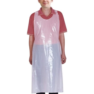 100 Pcs Disposable Aprons, 24'' x 42'' Plastic Waterproof Apron Painting Smoc... - Image 1 of 4