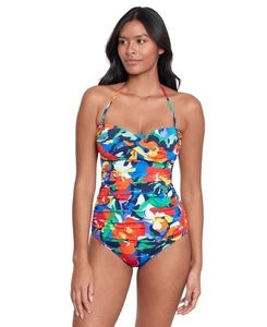 Lauren Ralph Lauren Women's Printed Twist Tankini Top Size 4 - Picture 1 of 9