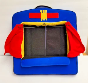 Vintage Manhattan Toy Finger Puppet Theater Stage 16"x15" Blue Red Fabric Plush - Picture 1 of 5